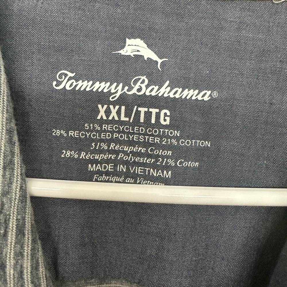 Tommy Bahama Gray Striped Polo XXL - Picture 3 of 4